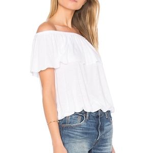 amuse society off the shoulder white cotton top